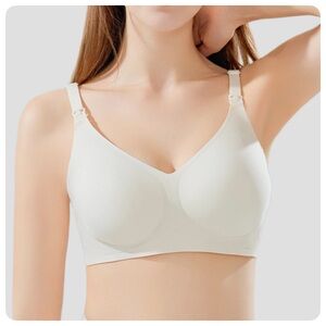 Maternique Seamless White Wireless Nursing Bra